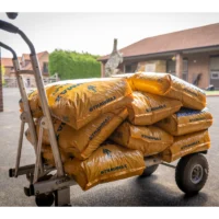 A trolly of Strawmax bags