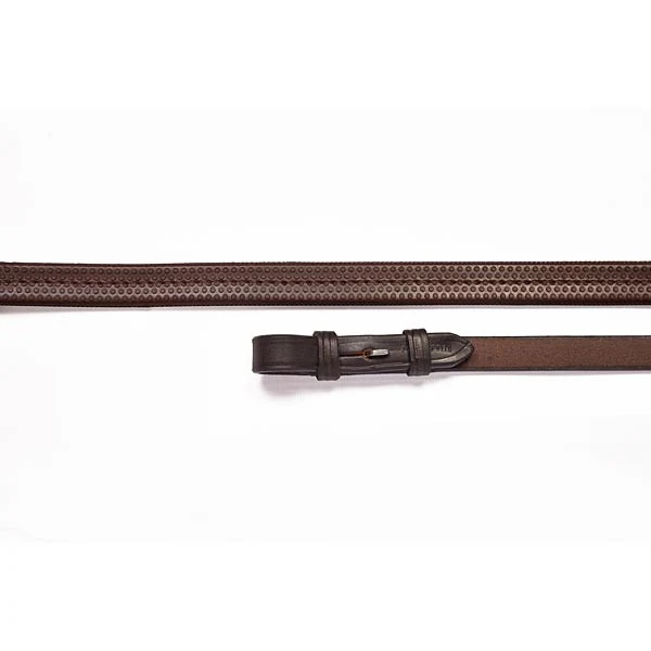 Elico Rubber Covered Reins - Brown 3/4"